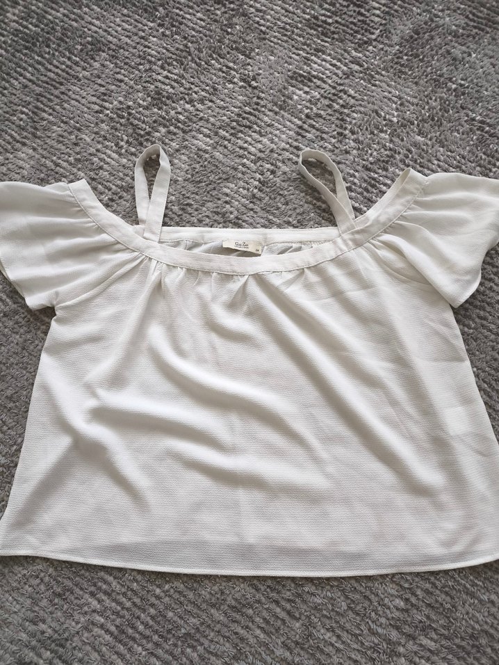 Beyaz Omuzdan Askılı Bluz - Görsel 2