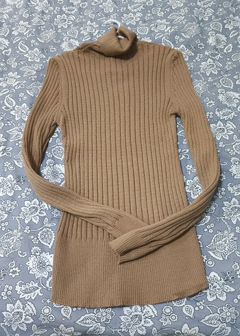 Bej Kadın Boğazlı Örme Kazak yeni ürün - Görsel 3