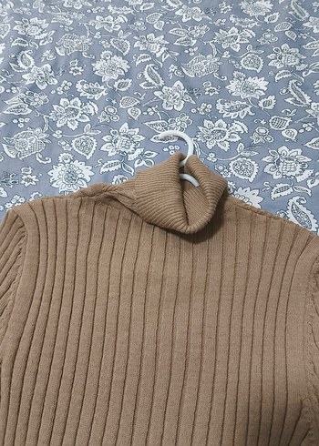 Bej Kadın Boğazlı Örme Kazak yeni ürün - Görsel 2