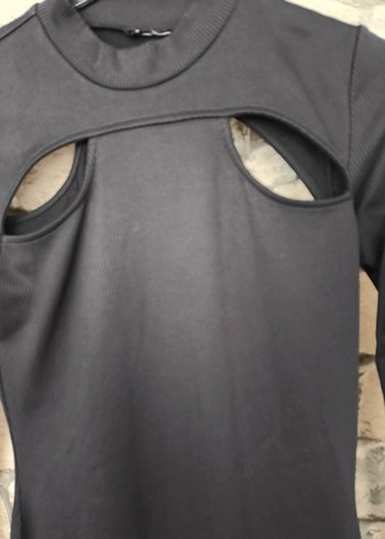 Uzun Kollu Siyah Gotik günlük Elbise - Görsel 2