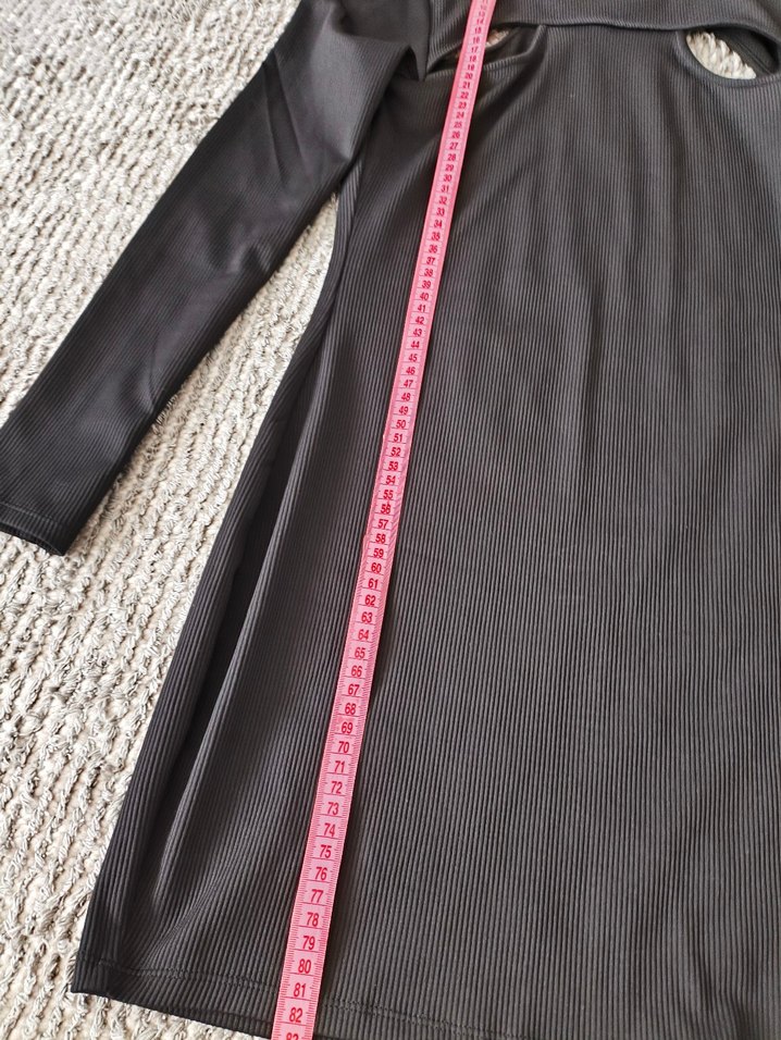 Uzun Kollu Siyah Gotik günlük Elbise - Görsel 3