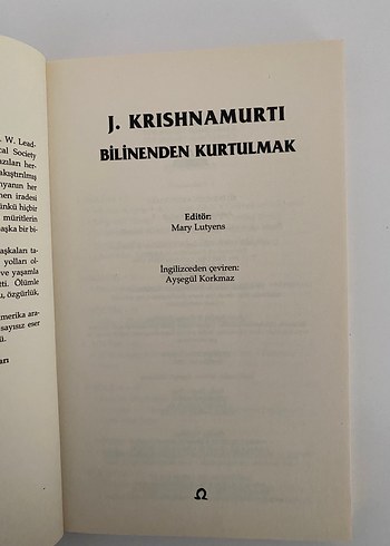  Beden J. Krishnamurti - Bilinenden Kurtulmak
