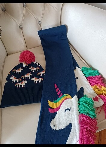 5-8 Yaş, 22 cm Beden Atki bere takimi kiz cocuk