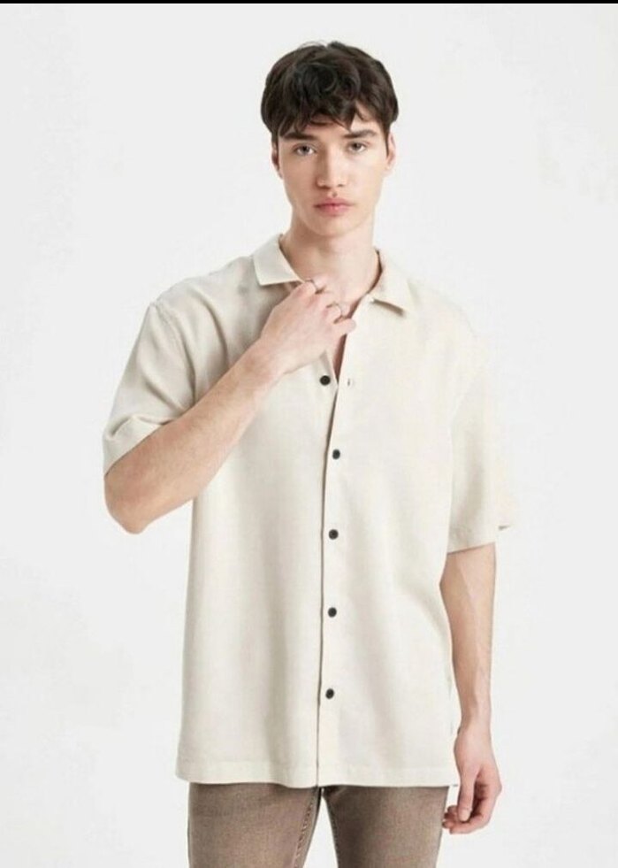 4 Adet gömlek Erkek  Kısa Kollu Pamuk Gömlek - Görsel 2