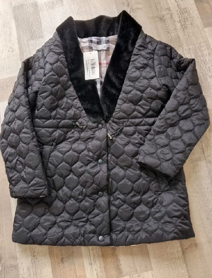 Sıfır Yeni Siyah kapitone desen bağlamalı düğmeli mont - Görsel 2