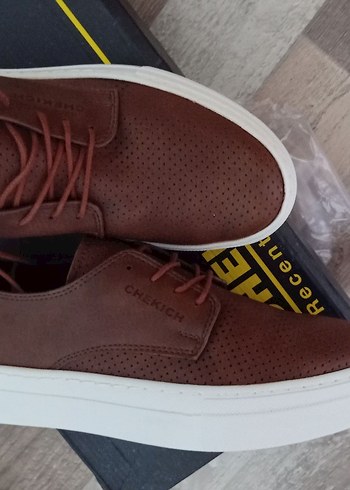 Sıfır Yeni Kahverengi bağcıklı günlük ayakkabı - Görsel 6