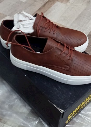 Sıfır Yeni Kahverengi bağcıklı günlük ayakkabı - Görsel 7