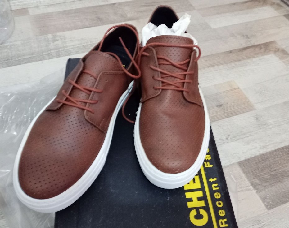 Sıfır Yeni Kahverengi bağcıklı günlük ayakkabı - Görsel 5