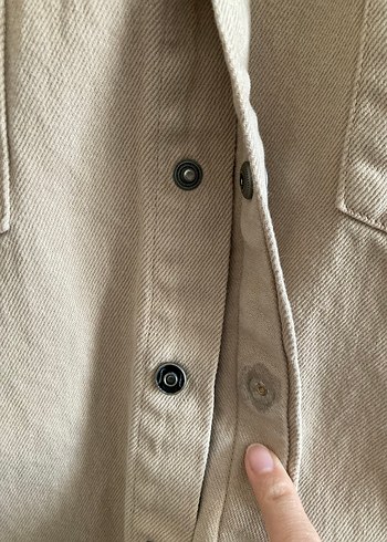 Bej Düğmeli erkek kot ceket - Görsel 2