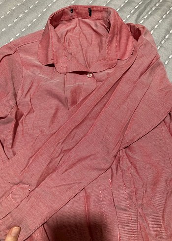 Bordo Kadın Keten Gömlek shefame marka - Görsel 4