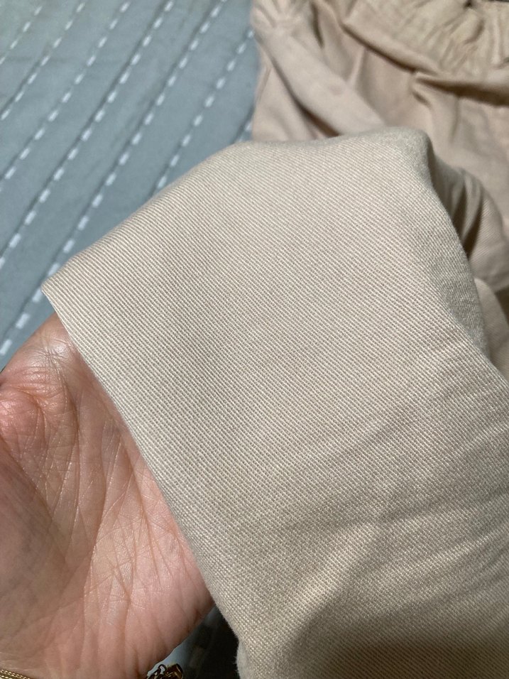 Bej Kadın Keten Bol Kesim Pantolon - Görsel 3