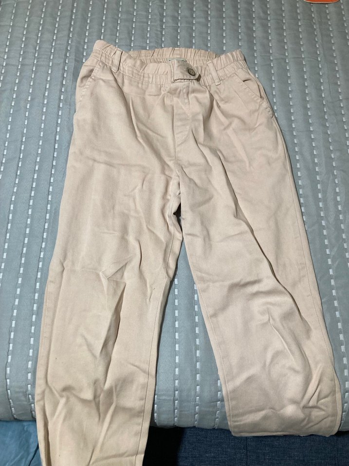 Bej Kadın Keten Bol Kesim Pantolon - Görsel 4