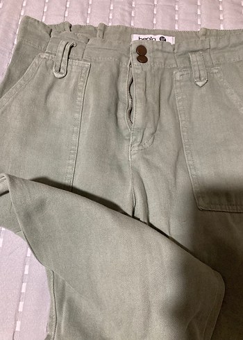 Düğmeli Kadın Keten Kumaş Pantolon benin marka - Görsel 3