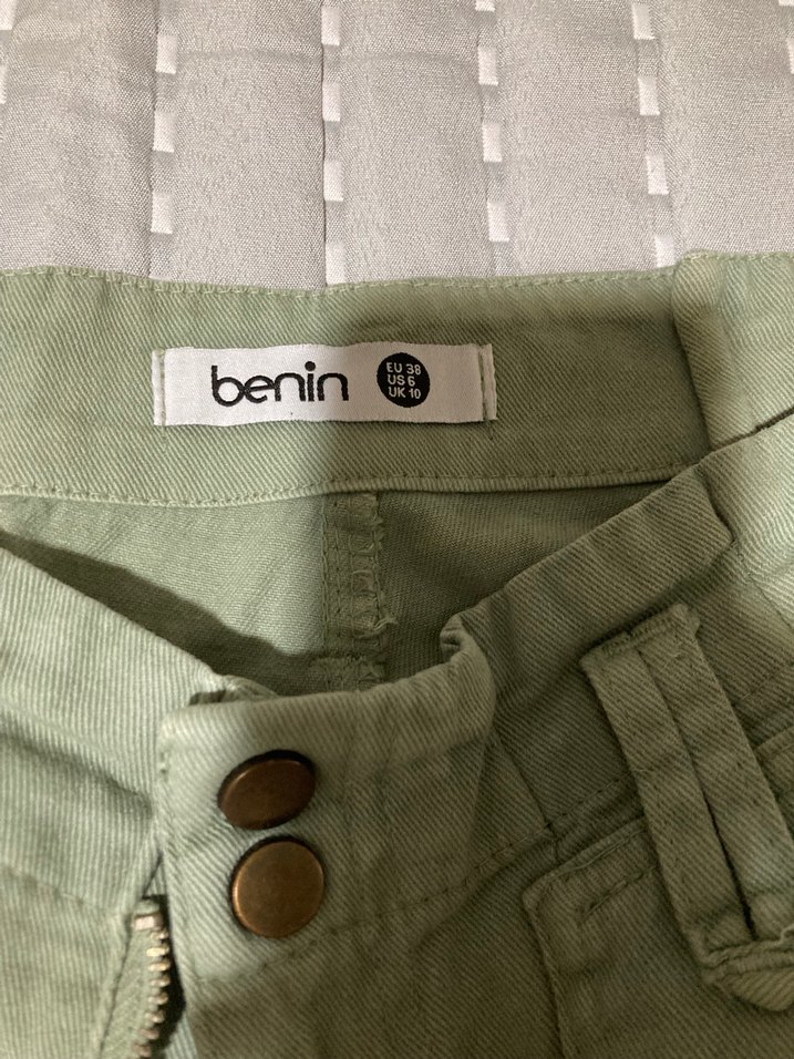 Düğmeli Kadın Keten Kumaş Pantolon benin marka - Görsel 2