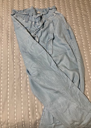 Kadın Mavi Kot Bol Kesim Pantolon - Görsel 4