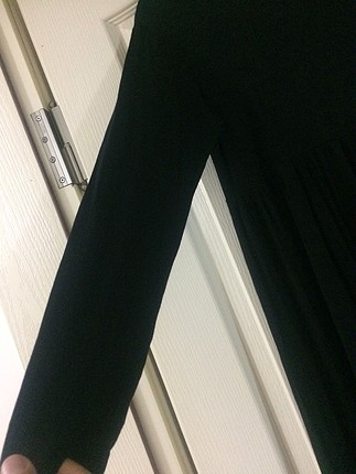 xl Beden siyah Renk Penye uzun elbise