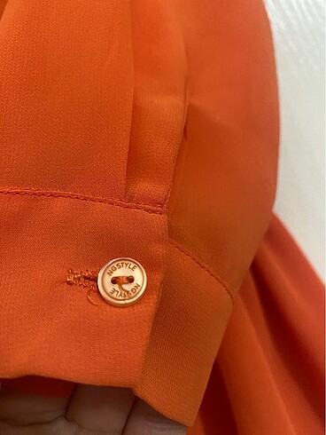 s Beden turuncu Renk Turuncu şifon bluz