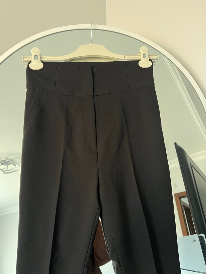 Siyah  Kadın Kumaş Pantolon - Görsel 2