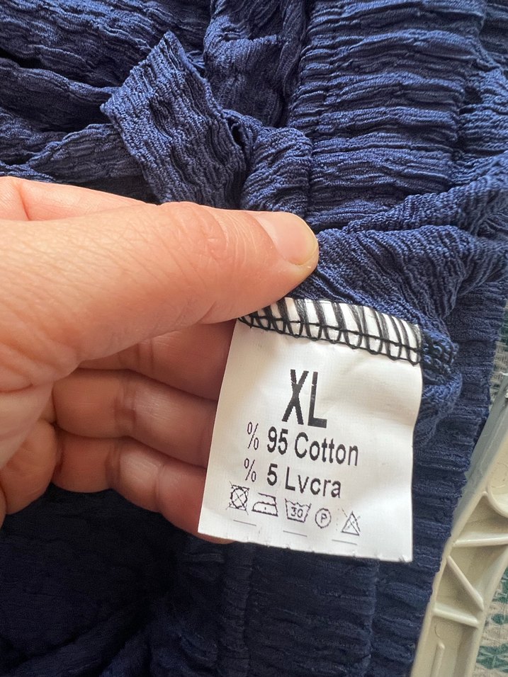 Mavi Keten Piliseli Kadın Pantolon - Görsel 3