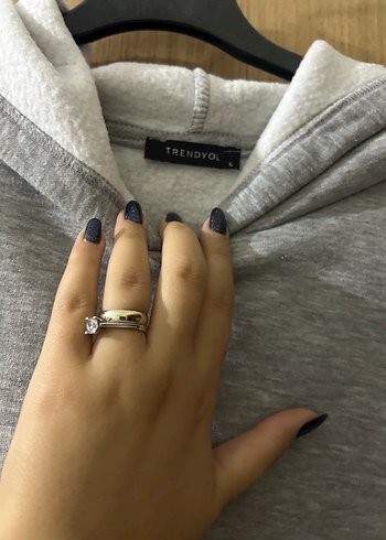 Gri Kapüşonlu Kadın Sweatshirt - Görsel 3