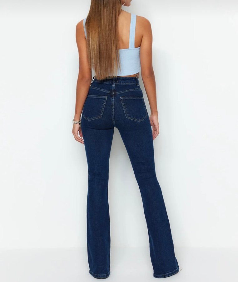 Koyu Mavi Kadın Denim Pantolon - Görsel 4