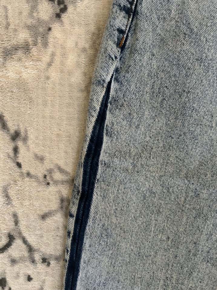 Batik Desenli Bol Kadın Kot Pantolon - Görsel 2