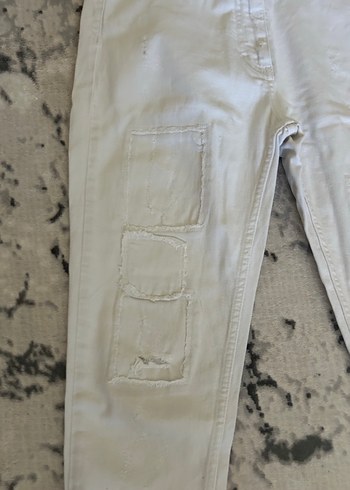 Beyaz Kadın Denim Jean Pantolon