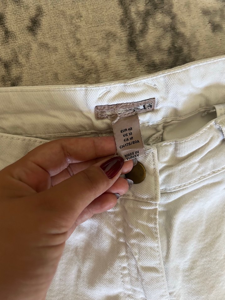 Beyaz Kadın Denim Jean Pantolon - Görsel 3