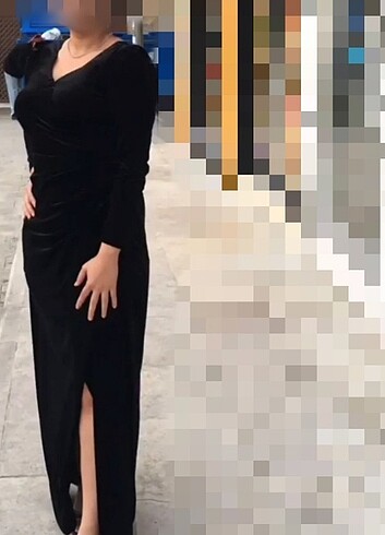 40 Beden siyah Renk Kadife elbise