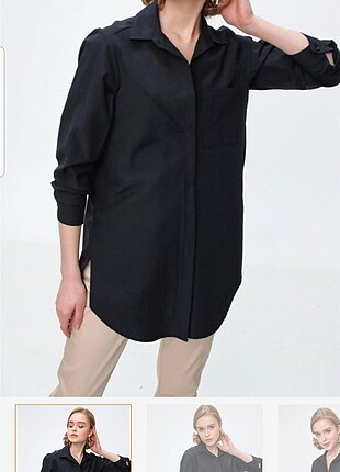 Siyah oversize gömlek