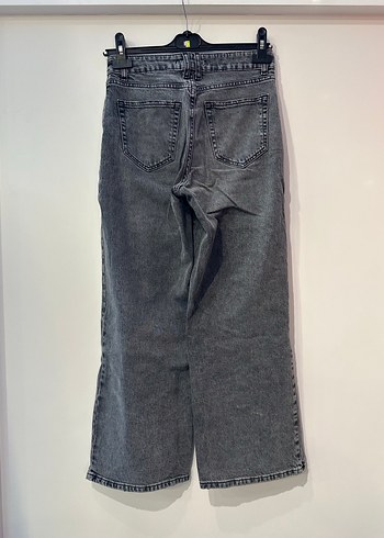 xs Beden Gri Bol Kesim Midi Denim Kadın Kot Pantolon