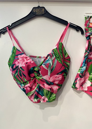 Pembe Çiçek Desenli Mini Plaj Takımı - Görsel 3