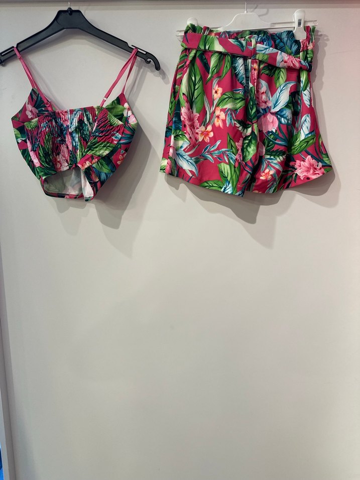 Pembe Çiçek Desenli Mini Plaj Takımı - Görsel 5