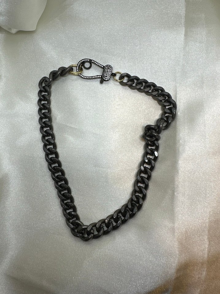 Siyah Goth Erkek Zincir Kolye - Görsel 2