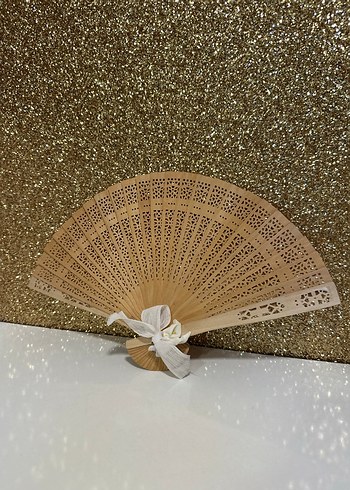 Bej Ahşap El Yelpazesi - Görsel 2