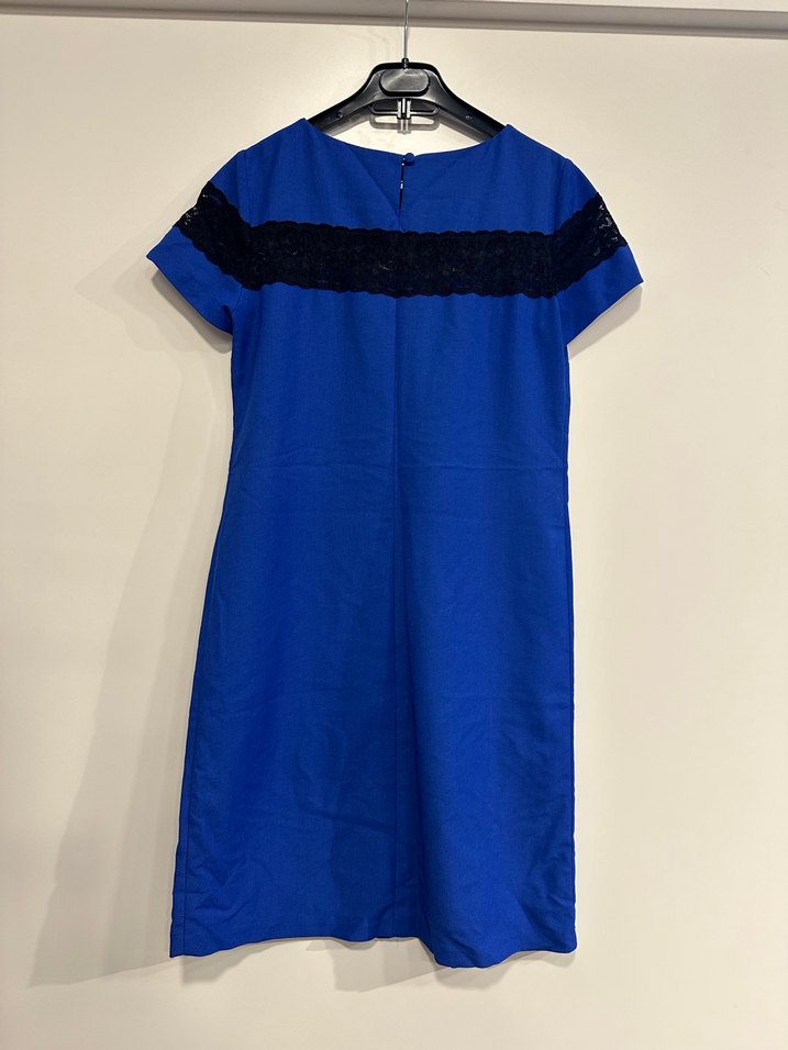 Kemer Detaylı Mavi Midi Elbise - Görsel 5