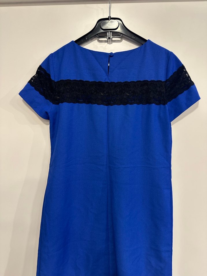 Kemer Detaylı Mavi Midi Elbise - Görsel 4