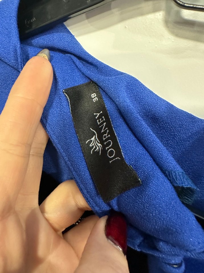 Kemer Detaylı Mavi Midi Elbise - Görsel 2