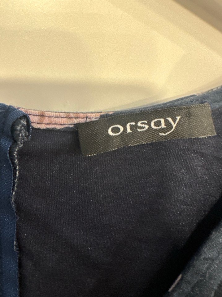 Kısa Lacivert Çiçekli V Yakalı Elbise - Görsel 3