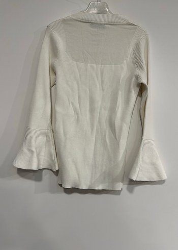 Kadın Beyaz Triko Uzun Kollu Kazak - Görsel 3