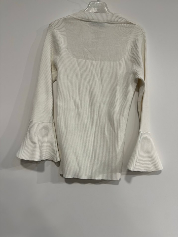 Kadın Beyaz Triko Uzun Kollu Kazak - Görsel 3