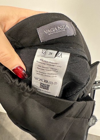 Siyah Midi Kadın Kumaş Pantolon - Görsel 3