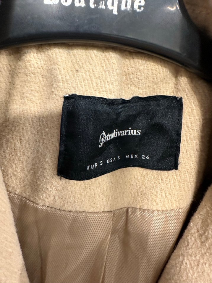 Bej Uzun Kesim Kadın Keten Kaban - Görsel 2