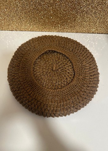 Parlak Kahverengi Örgü Bohem Kadın Şapka - Görsel 3