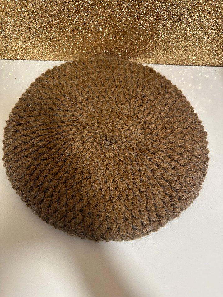 Parlak Kahverengi Örgü Bohem Kadın Şapka - Görsel 2