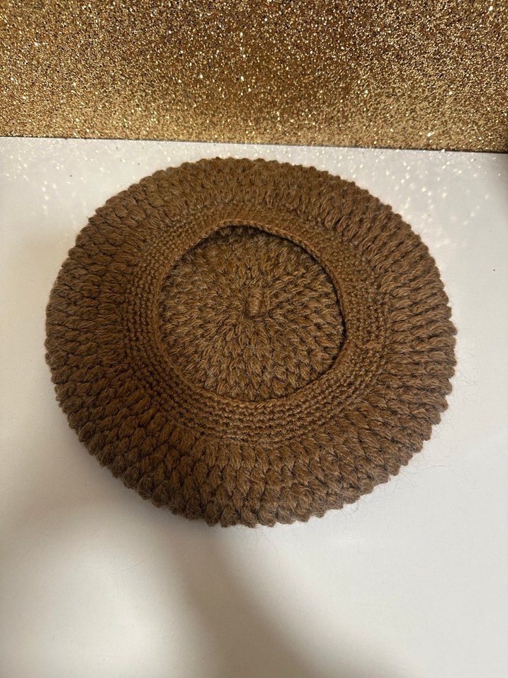 Parlak Kahverengi Örgü Bohem Kadın Şapka - Görsel 3