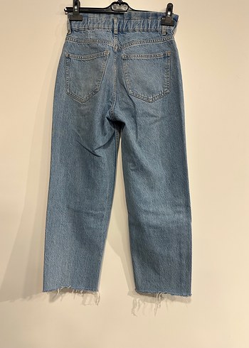 Mavi Beli Kemerli Midi Boy Kadın Jean - Görsel 3