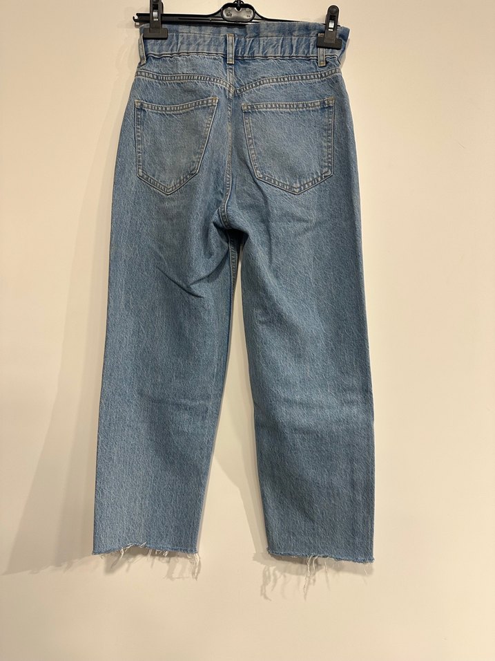 Mavi Beli Kemerli Midi Boy Kadın Jean - Görsel 3