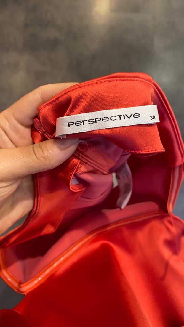 Kırmızı Parlak Mini İpli Elbise - Görsel 2