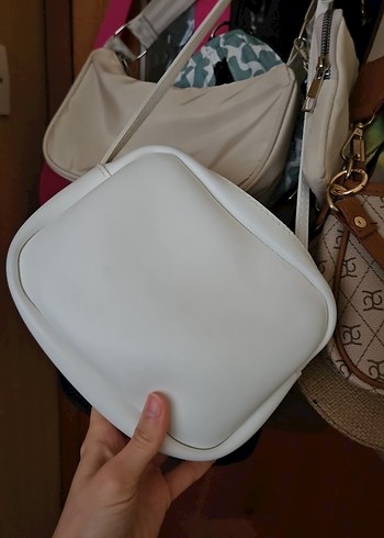 Beyaz Fermuarlı Kadın Çanta - Görsel 2